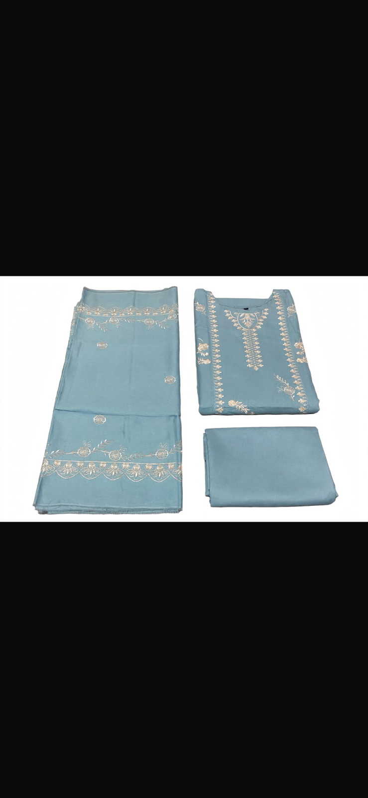 Luxury Embroidered Dhanak 3 Piece Suit — photo 2